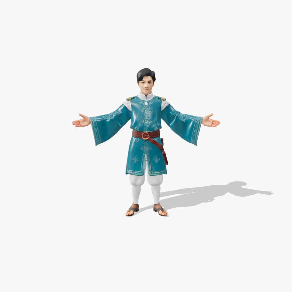 Elegant Medieval Noble Character Model Rigged and Animated